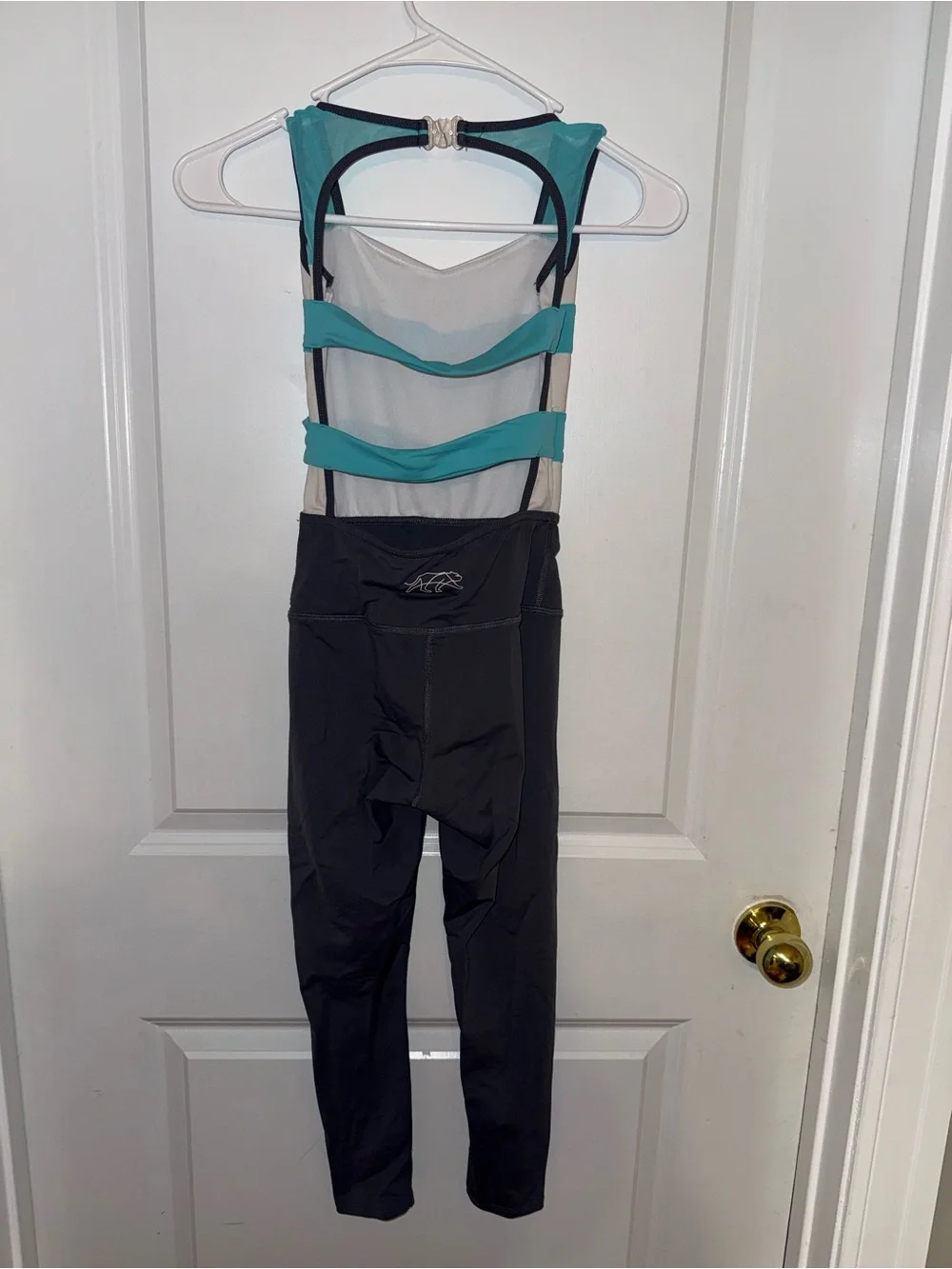 Tiger Friday Unitard Size Child XL Colorblock‎ Teal and Gray Athletic